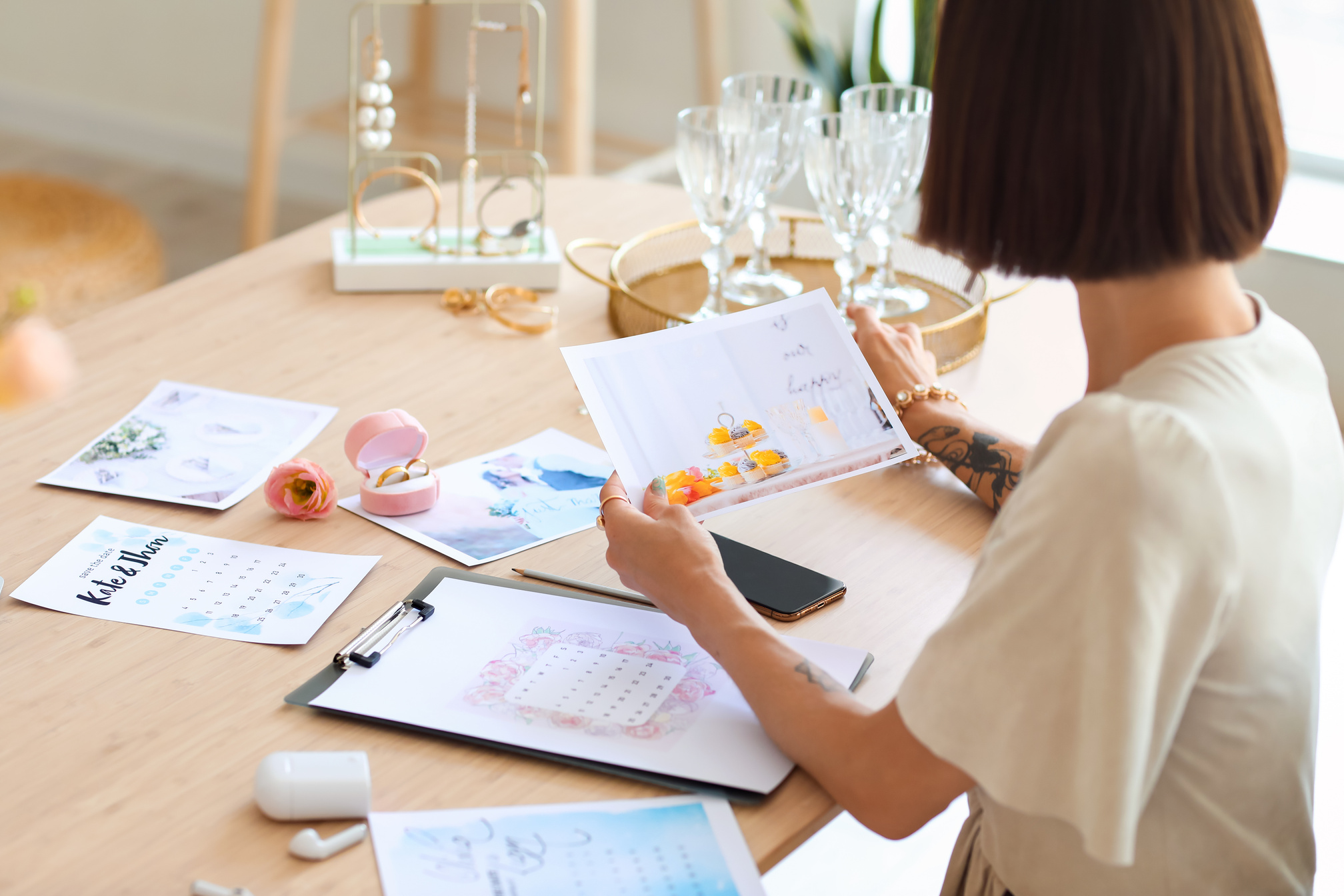 Female Wedding Planner Working in Office